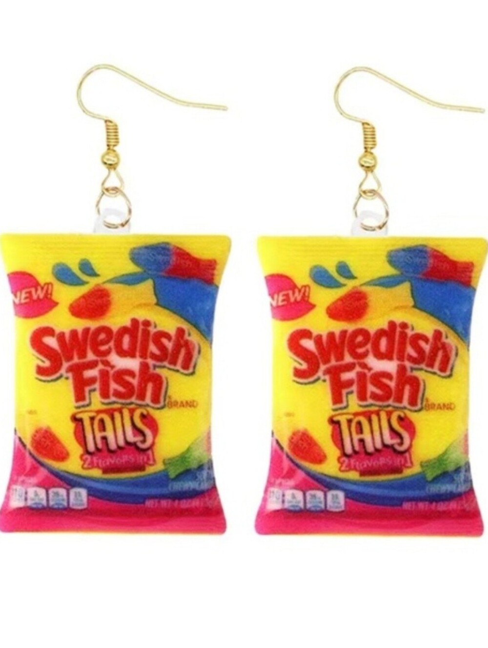 Swedish Fish Tails Candy Bag Earrings